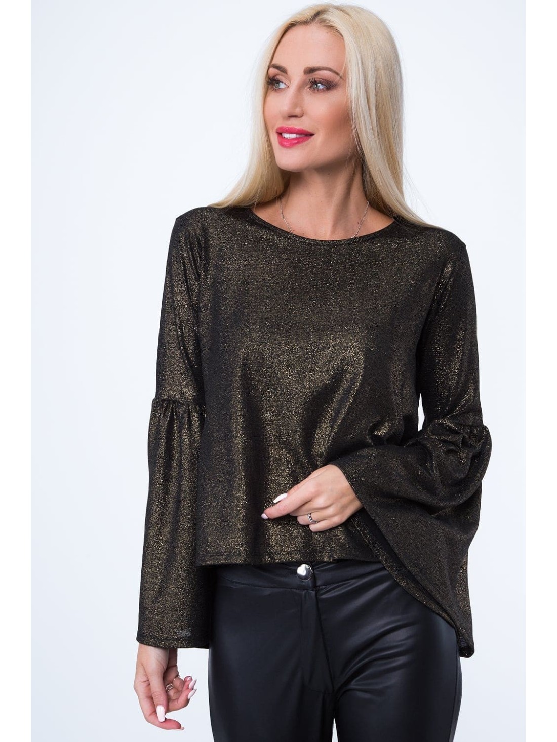 Blouse with flared sleeves gold MP16151 - Online store - Boutique